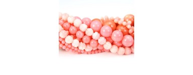 Bambou de mer teinté rose ou orange - Pierre naturelle - Création de bijoux