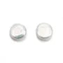 Pérolas cultivadas em água doce, branco, redondo plano, 11mm x 1pc