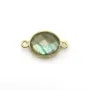 Labradorita ovalada facetada engastada en plata 925 dorada con oro fino 2 anillos 11x19mm x 1pc