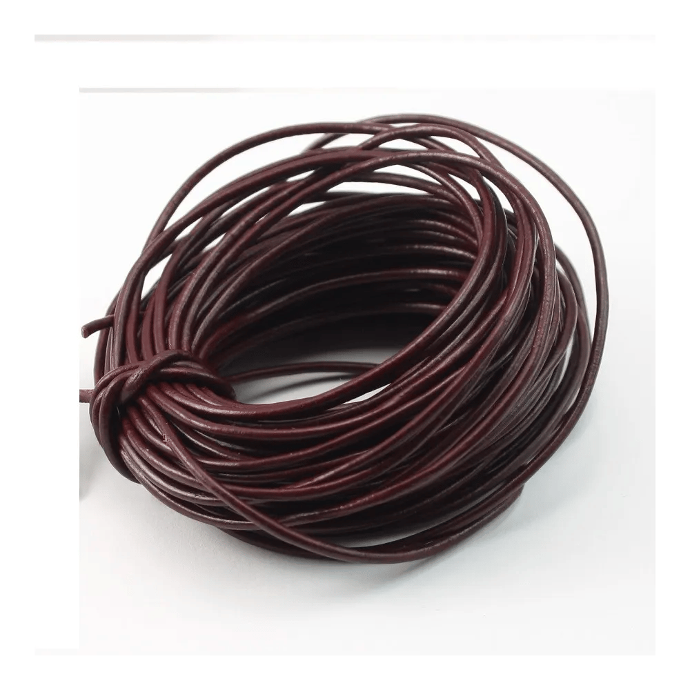 Fil en cuir bordeau  1.0mm x 1m 