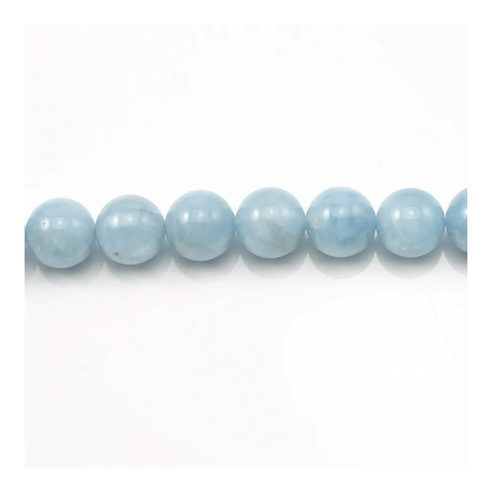 Aigue-Marine Rond 10mm x 2 perles