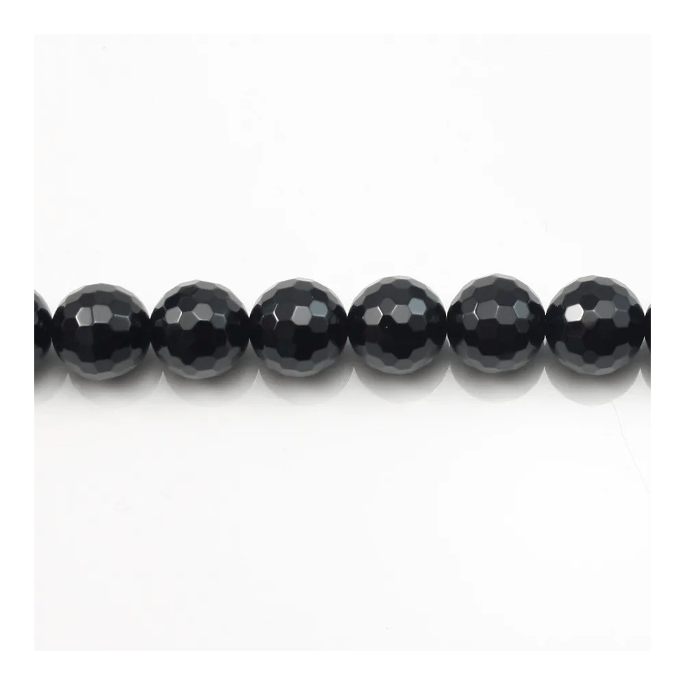 Black Agate Faceted Round 18mm