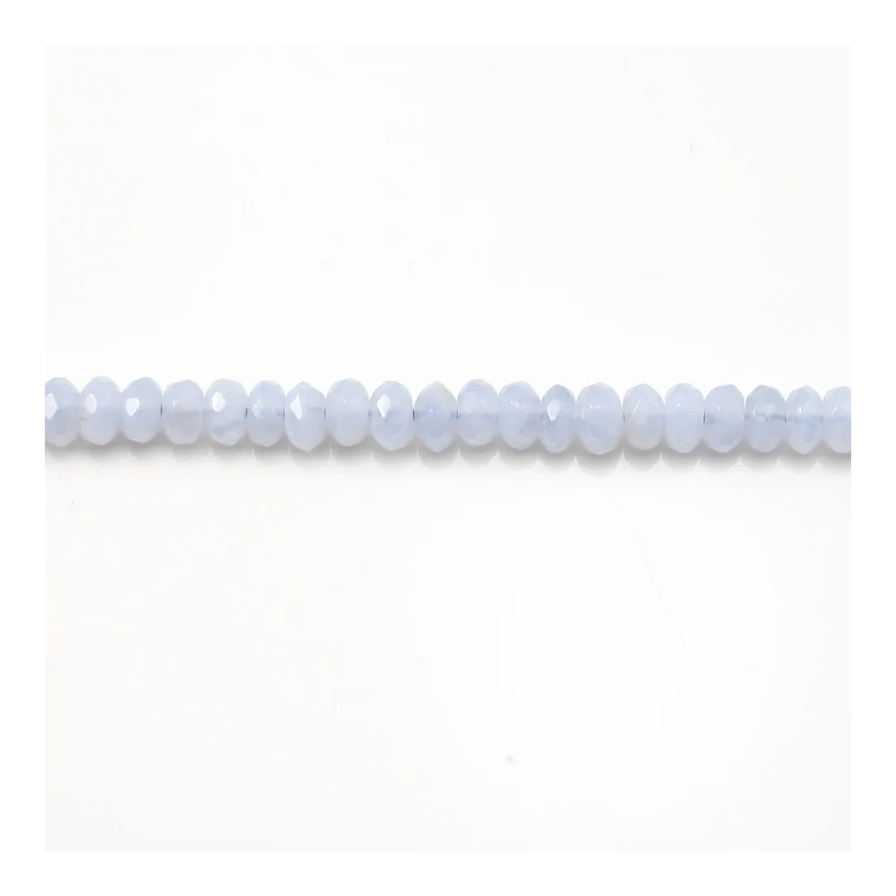 Calcédoine Rondelle Facette 4x6mm x 40cm