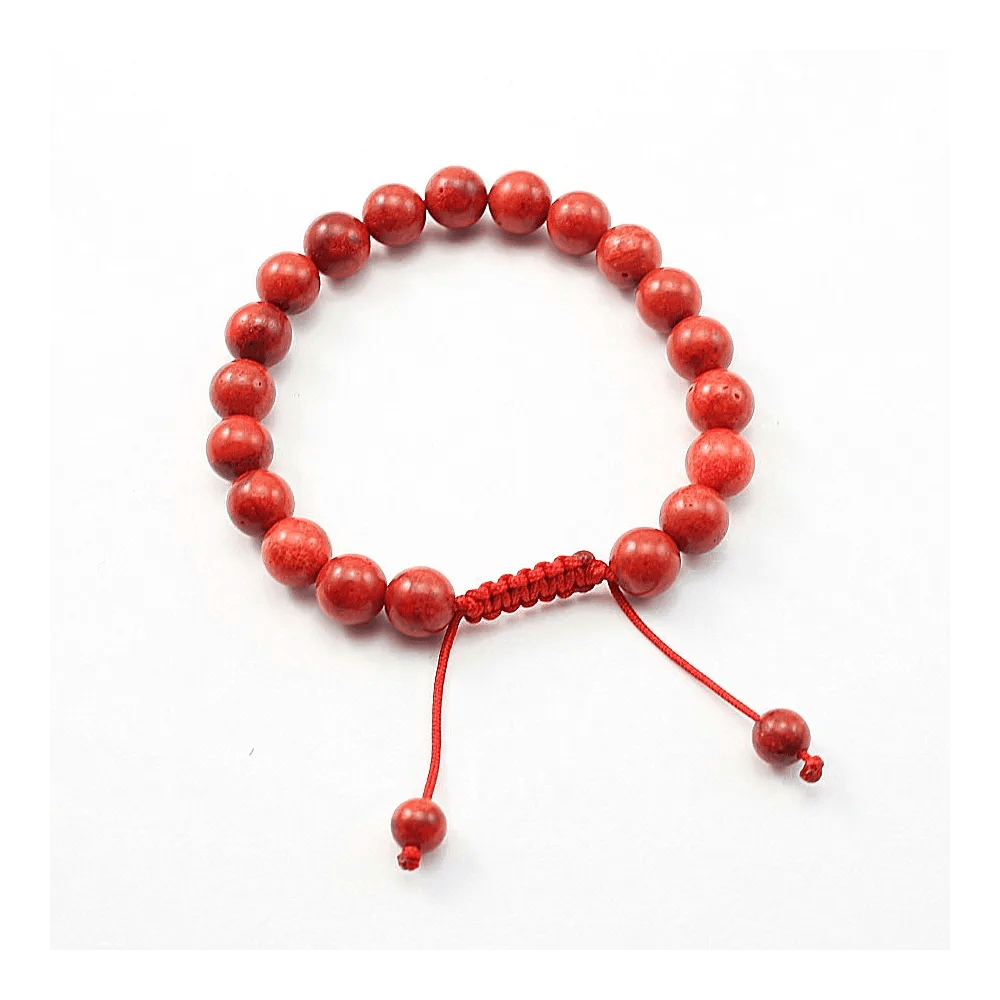 Bracelet corail epouge boule rond 8mm 
