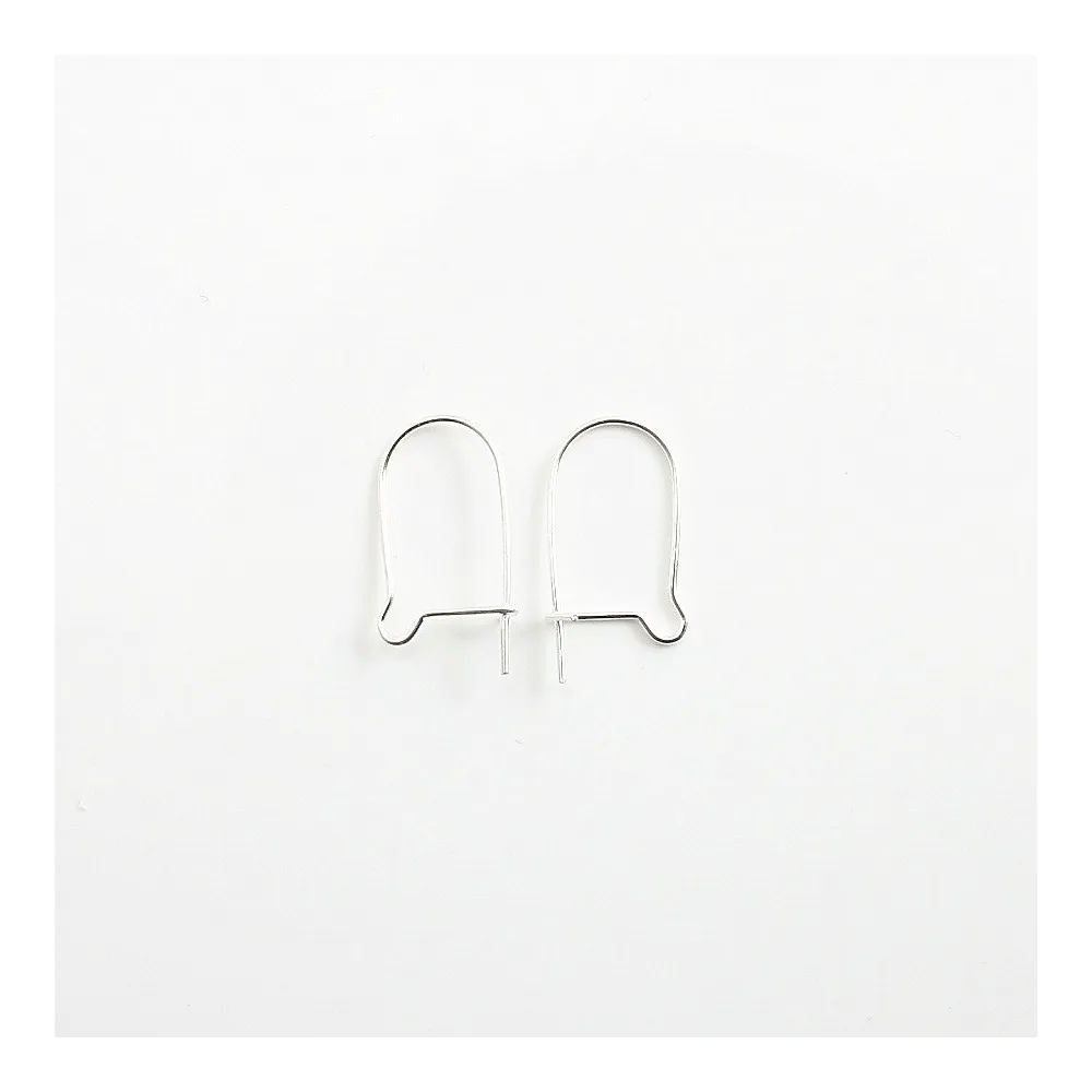 Dormeuse en fil argenté 18mm x 8.5mm  x 8pcs