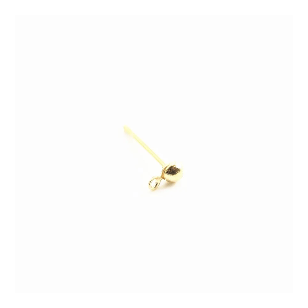 Clous d´oreilles demi-boule dorée 3mm x 10pcs