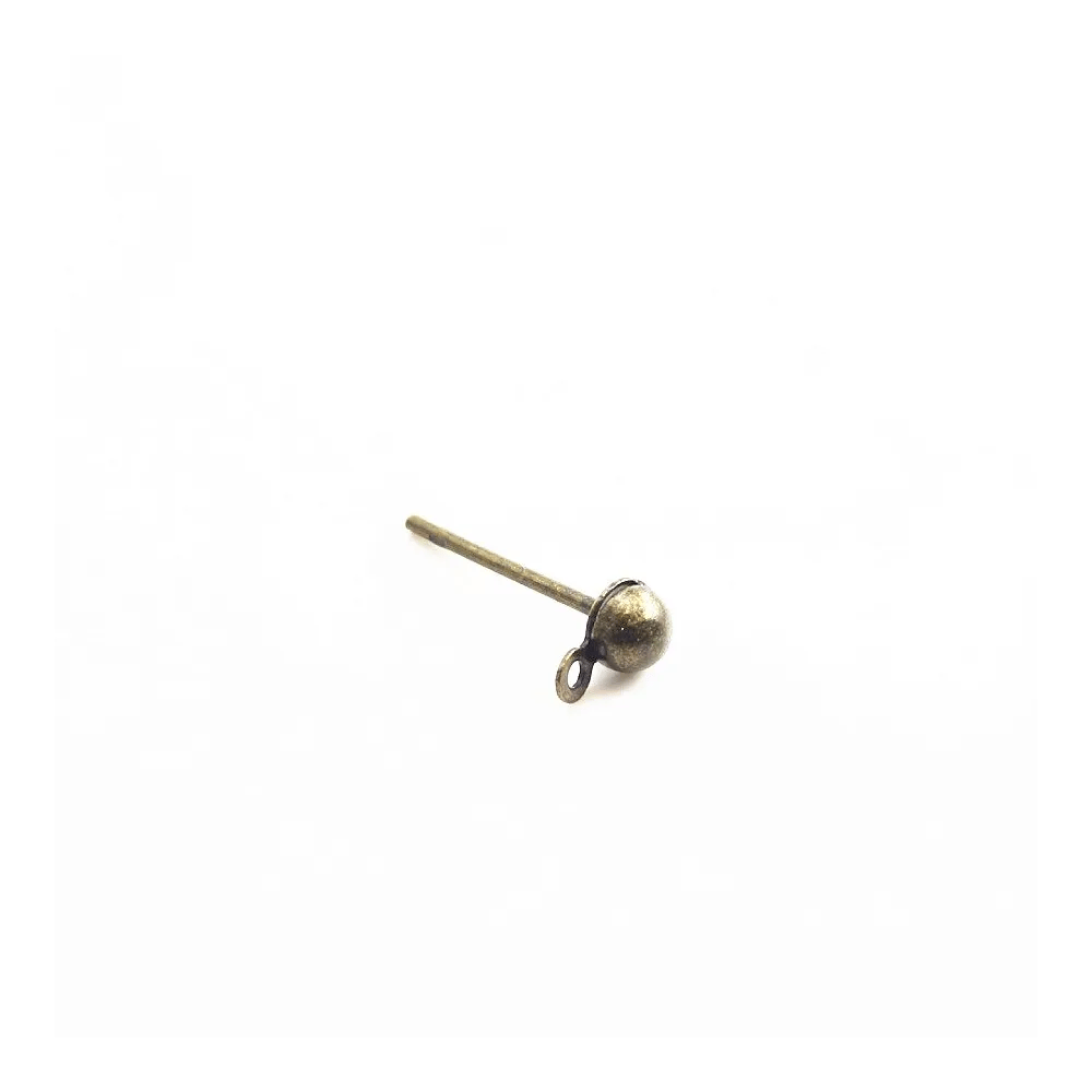 Clous d´oreilles demi-boule bronze 3mm x 10pcs