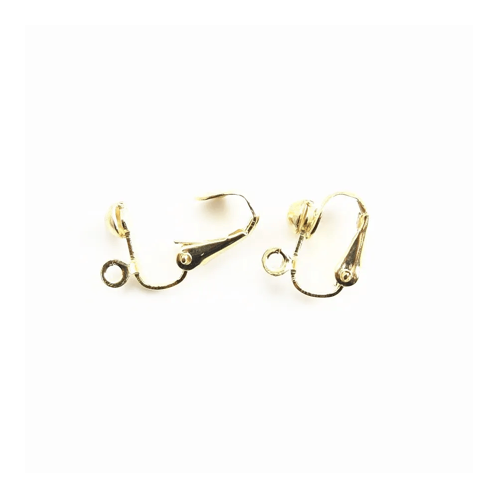 Clip earrings ball motif Gold tone x 13mm x 4pcs