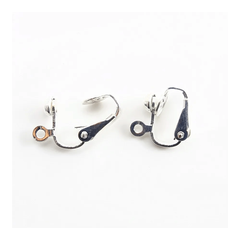 Clip boule avec anneau argenté 13mm x 4pcs