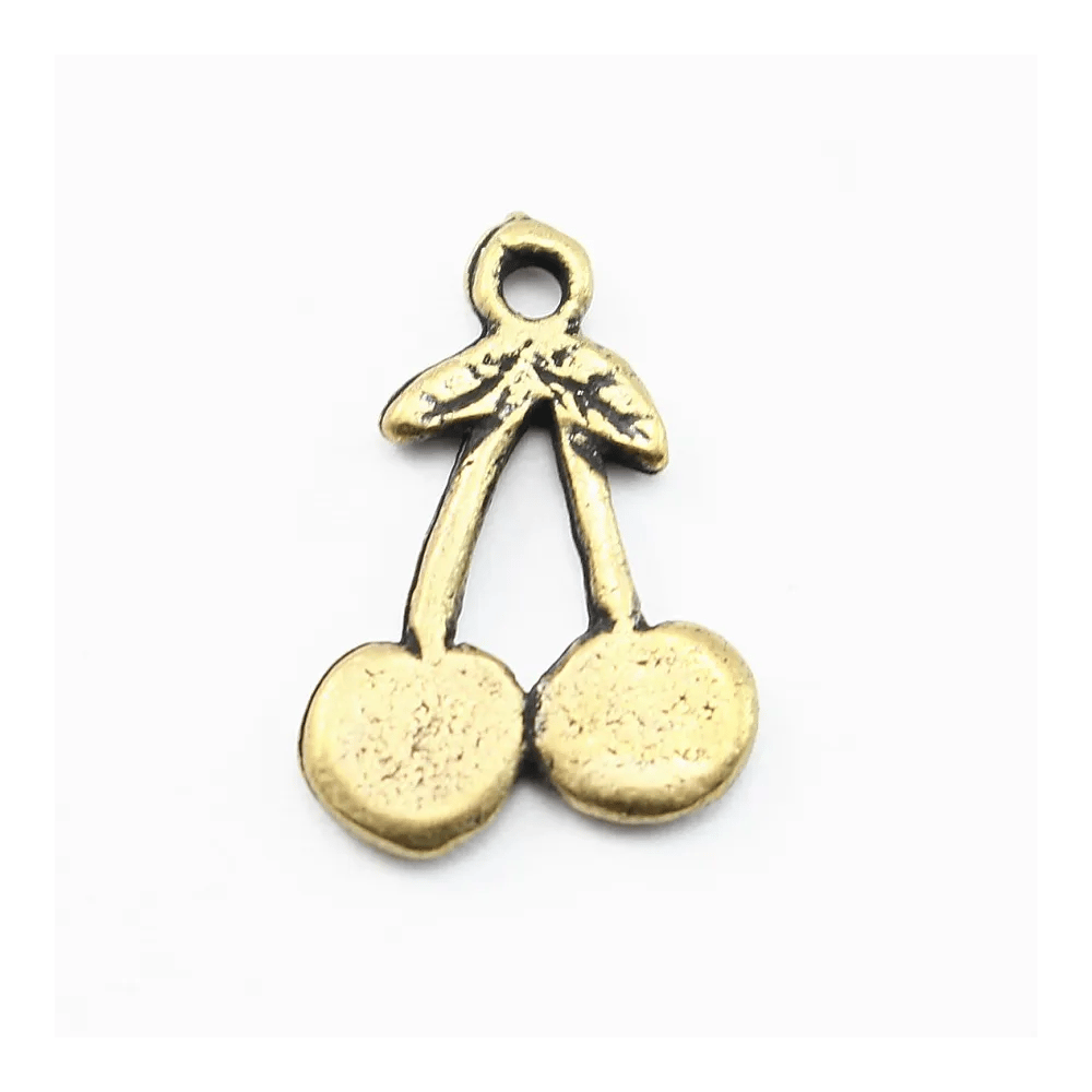 Cherry charm bronze tone 15mm x 2pcs