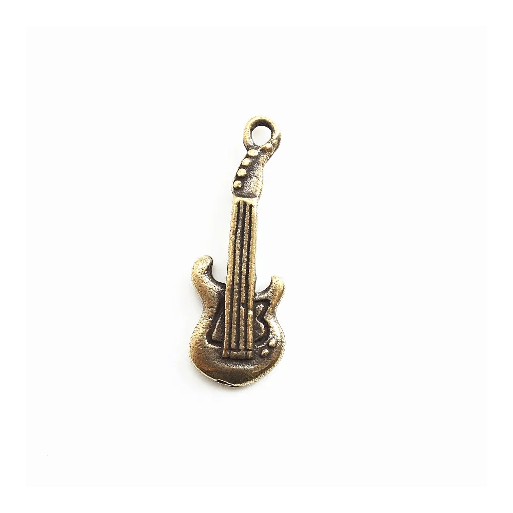 Breloque guitare bronze 25mm x 2pcs