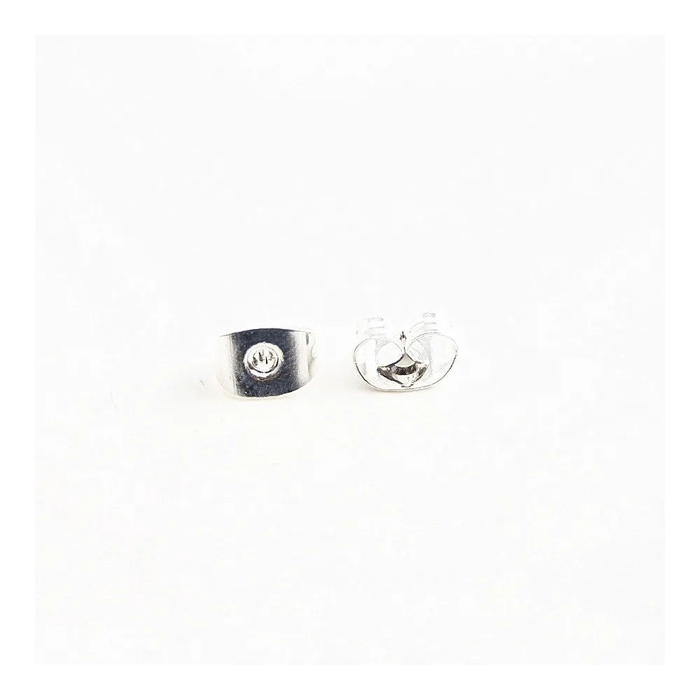 Poussette clou d'oreilles argenté 6x4mm x 12pcs