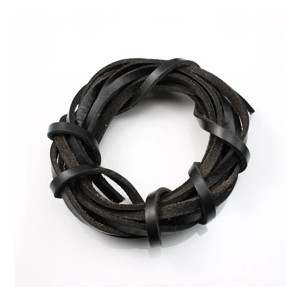 Lacet cuir noir 5.0mm x 50cm