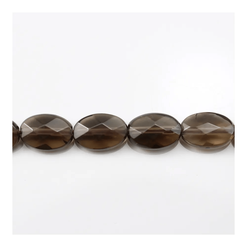 Quartz Fumé Oval Facette 10x14mm x 40cm