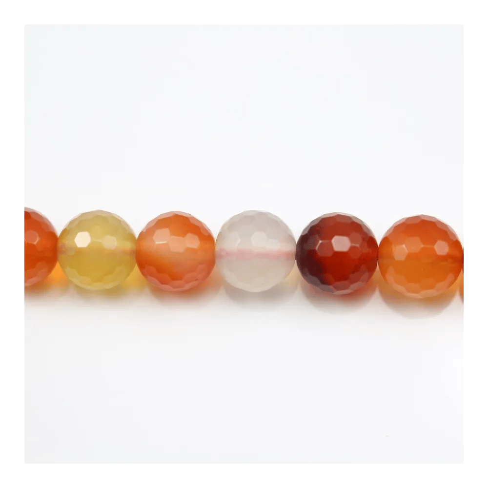 Cornaline Ronde Facette 4mm x 40cm