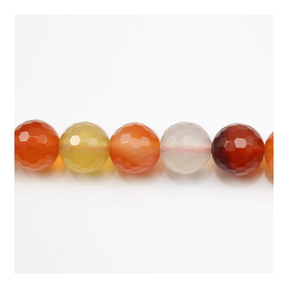 Cornelian Faceted Round 10mm x 40cm