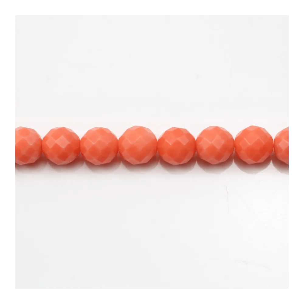 Bambou mer teinte orange Rond Facette 6mm x 40cm 