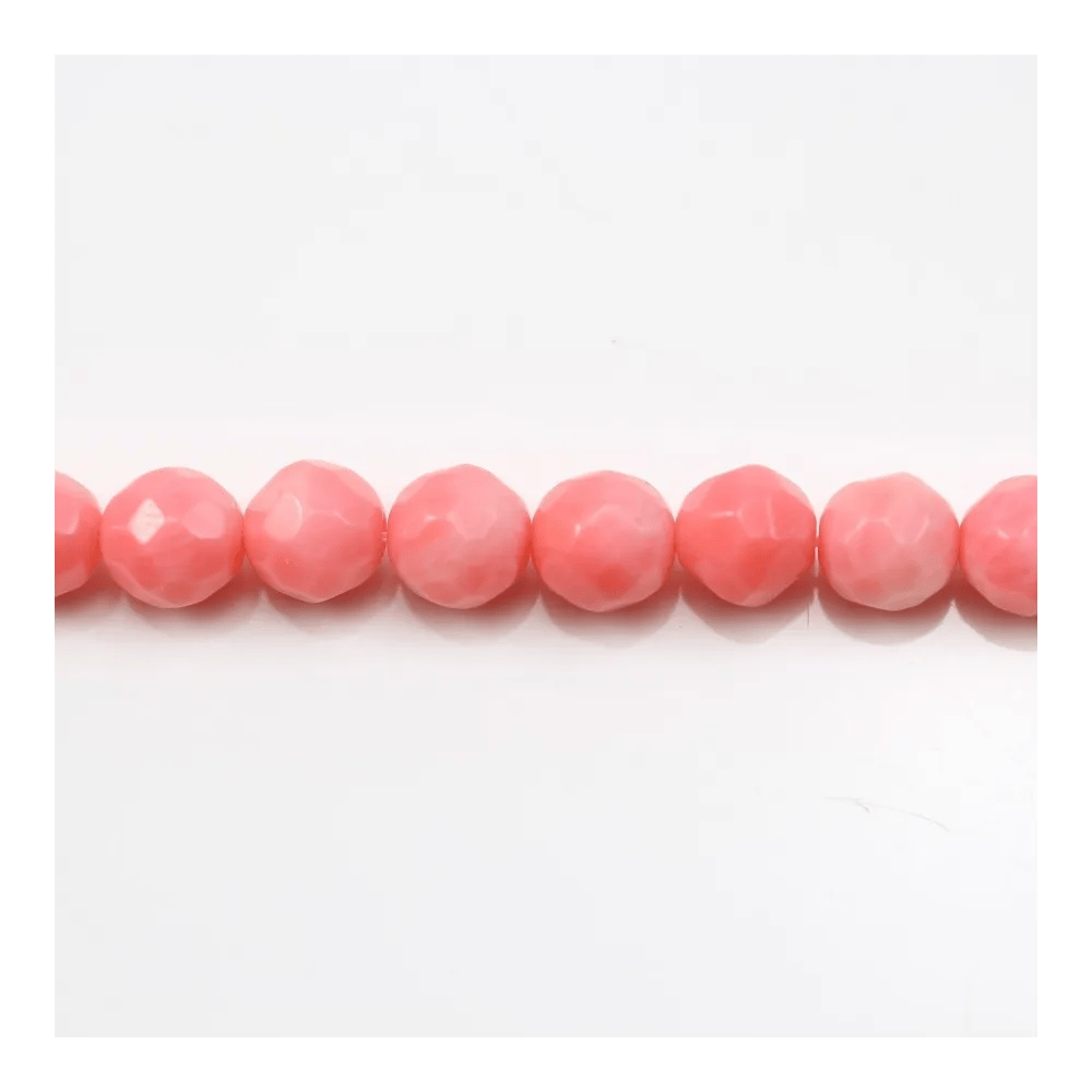 Bambou mer teinte orange Rond Facette 8mm x 40cm 
