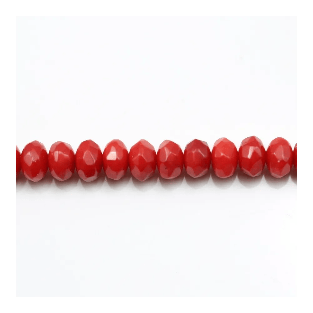 Bambou mer teinte rouge Rondelle Facette 4x6mm x 40cm 