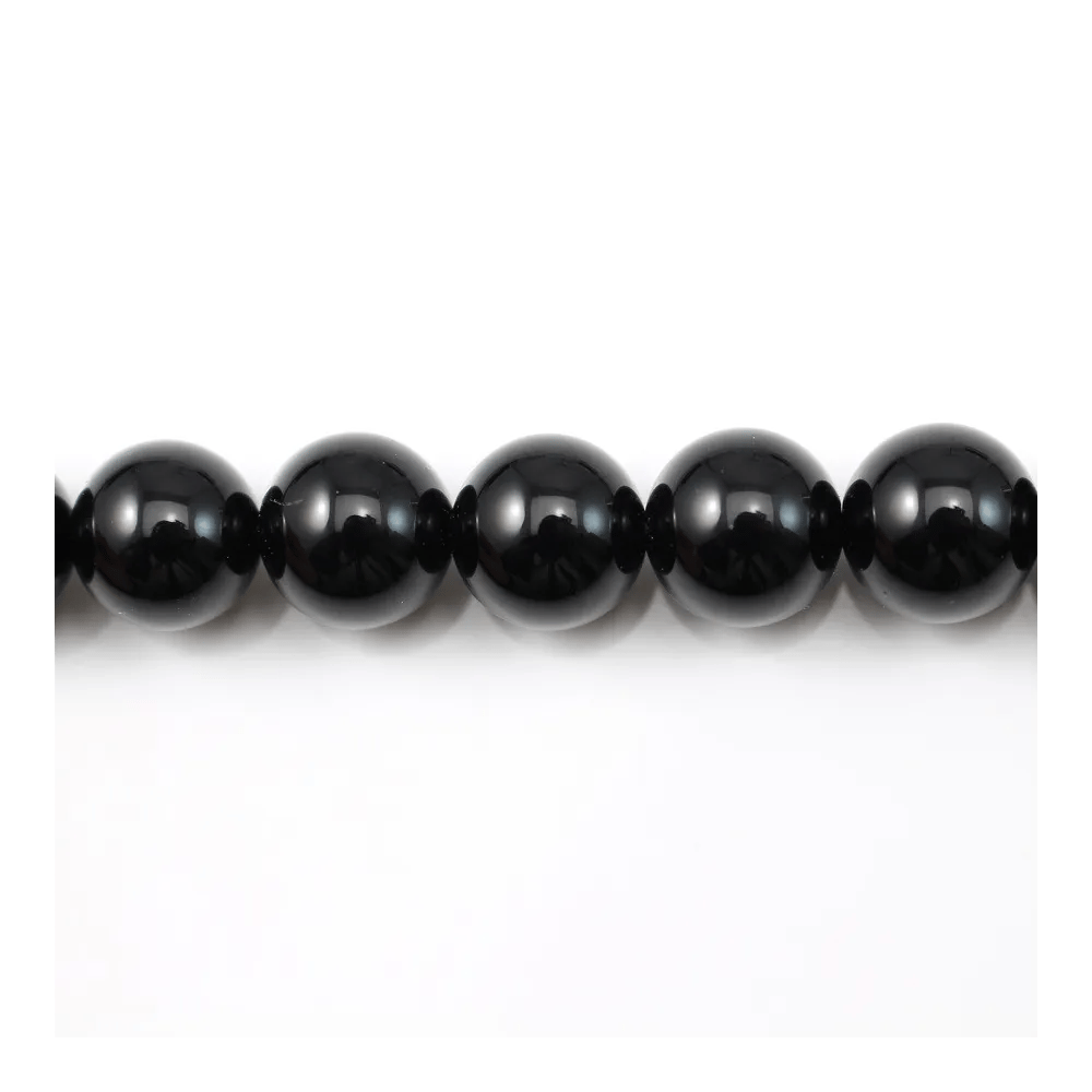 Onyx noir, ronde, 10mm x 40cm