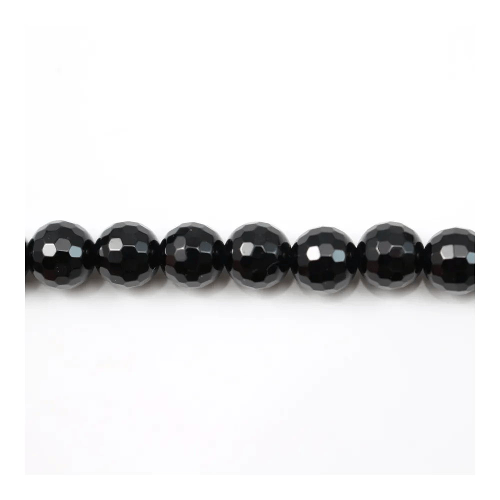 Black Agate Faceted Round 8mm