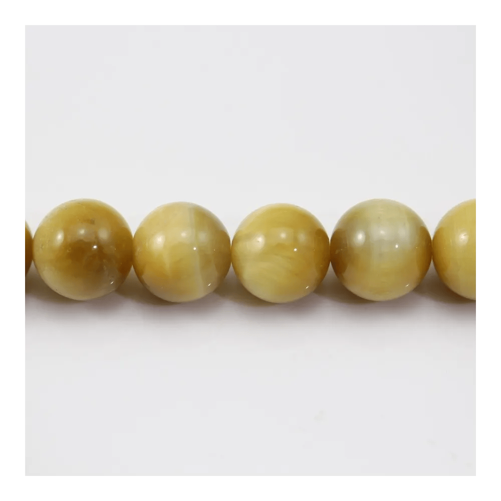 Oeil de Tigre Jaune Or  Ronde 10mm x 40cm