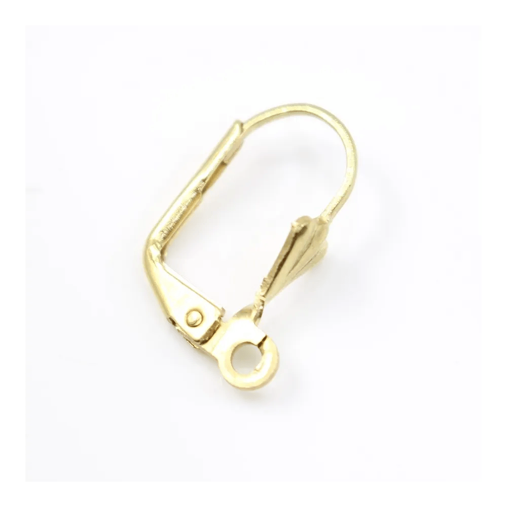 Dormeuses avec fleur de lys en laiton brut 12x16mm x 10pcs