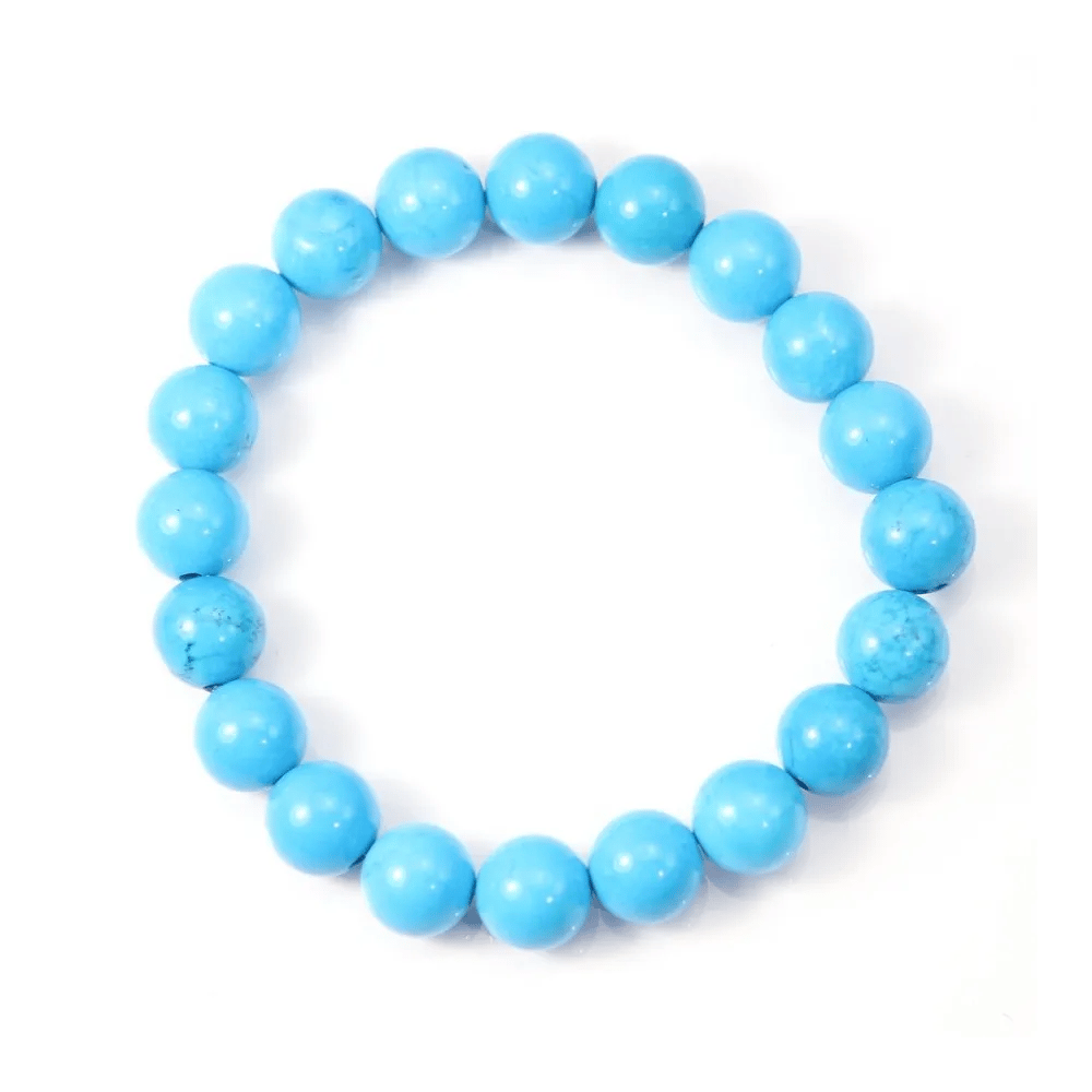 Bracelet turqoise reconstitue boule rond 8mm 