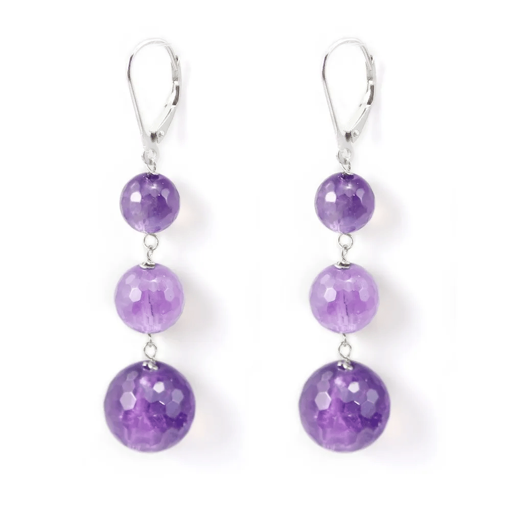 Earring silver 925 amethyste  x 2pcs 