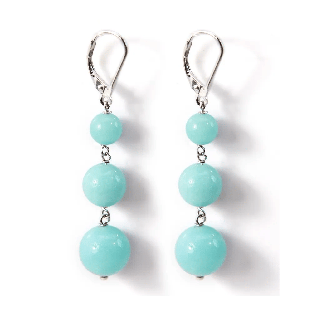 Boucle d'oreille argent 925 Amazonite x 2pcs