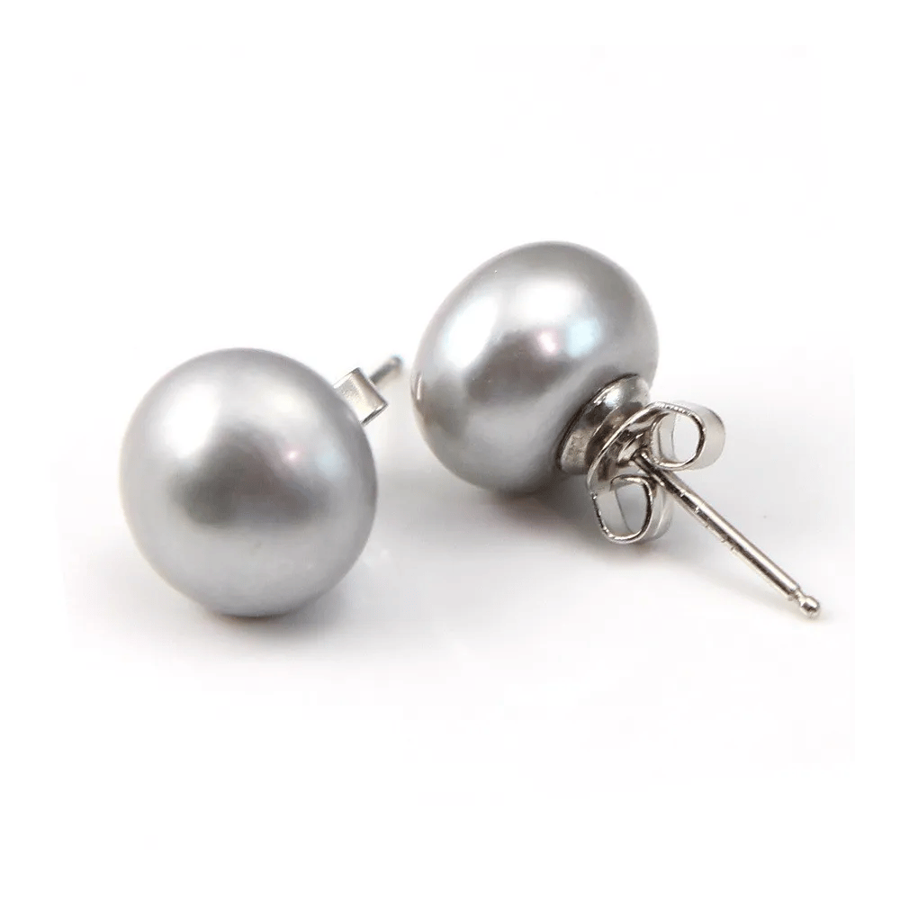 Earring silver 925 freshwater pearl  11-12MM x 2pcs