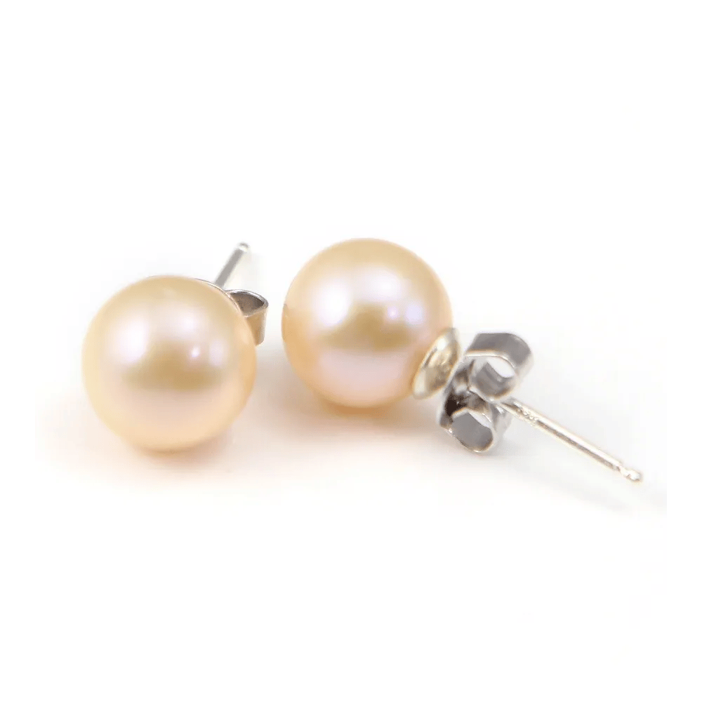 Boucles d'oreilles argent 925 perle d'eau douce 9mm x 2pcs