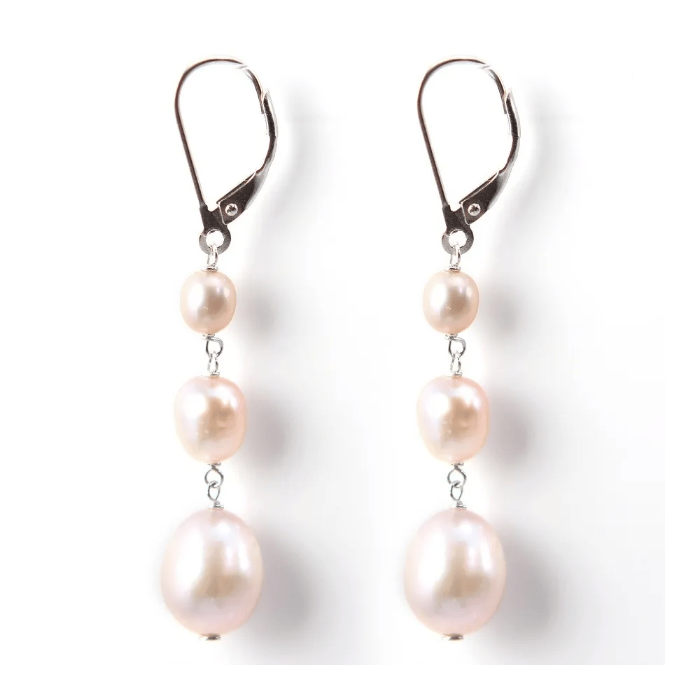 Bo Argent925 perle d'eau douce rose x2pcs