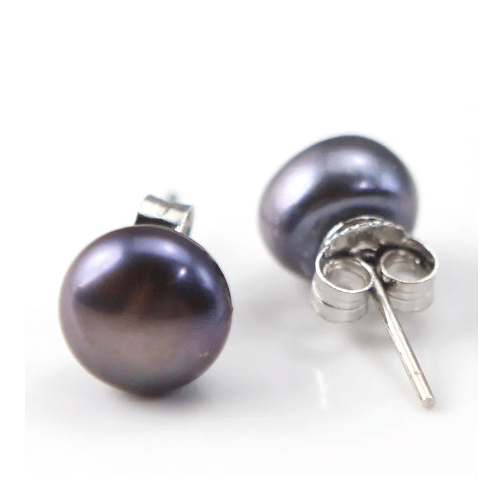 Boucle d'oreille argent 925 perle d'eau douce 8-9mm  x 2pcs