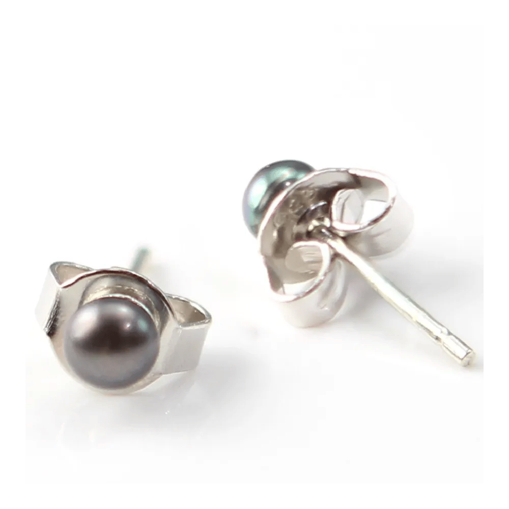 Earring silver 925 freshwater pearl  3mm x 2pcs 