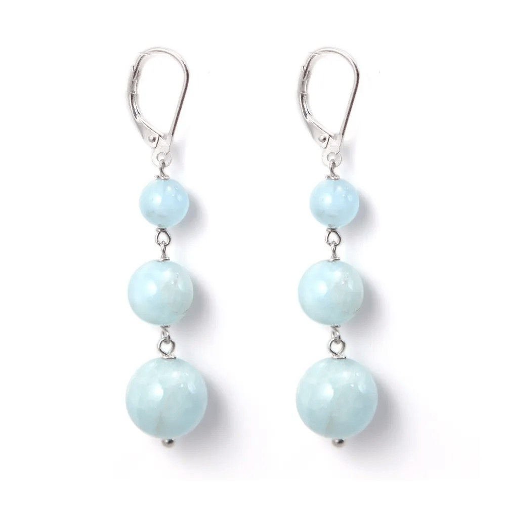 Boucle d'oreille argent 925  aigue marine x 2pcs