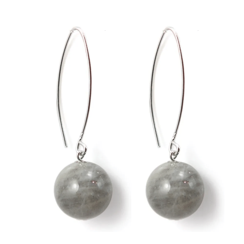 Boucle d'oreille argent 925 labradorite  12mm x 2pcs 