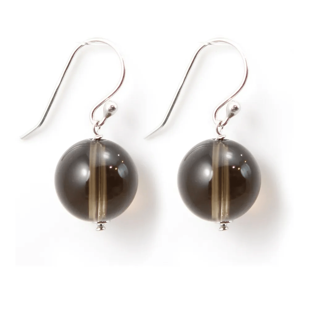 Boucles d'oreilles argent 925 quartez fume 12mm x 2pcs  