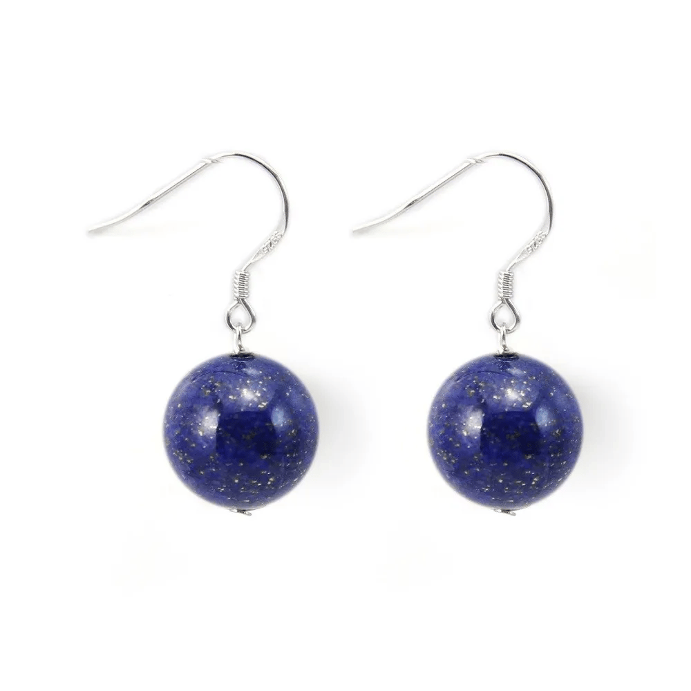 Boucle d'oreille argent 925 lapis lazuli 12mm x 2pcs  
