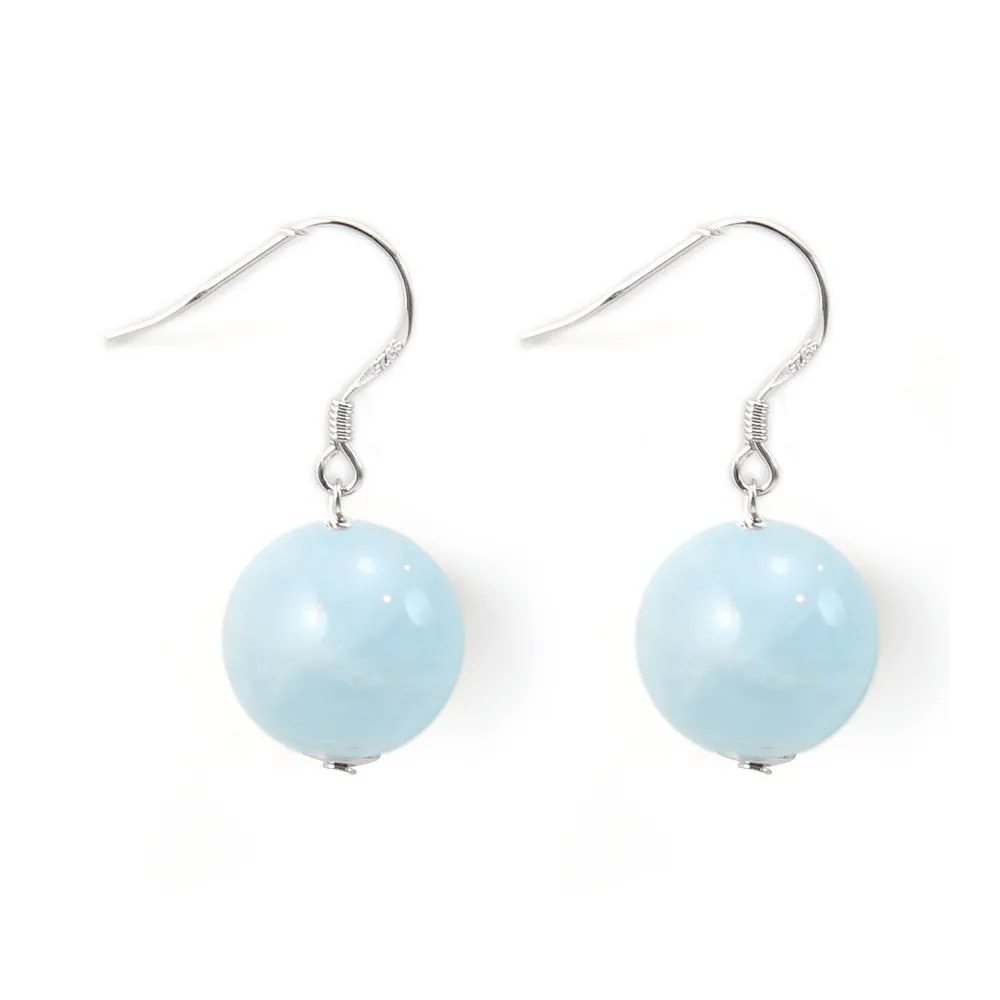 Boucle d'oreille argent 925 aigue marine 12mm x 2pcs 