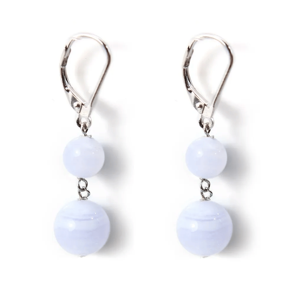 Earring silver 925  calcedoine  x 2pcs 