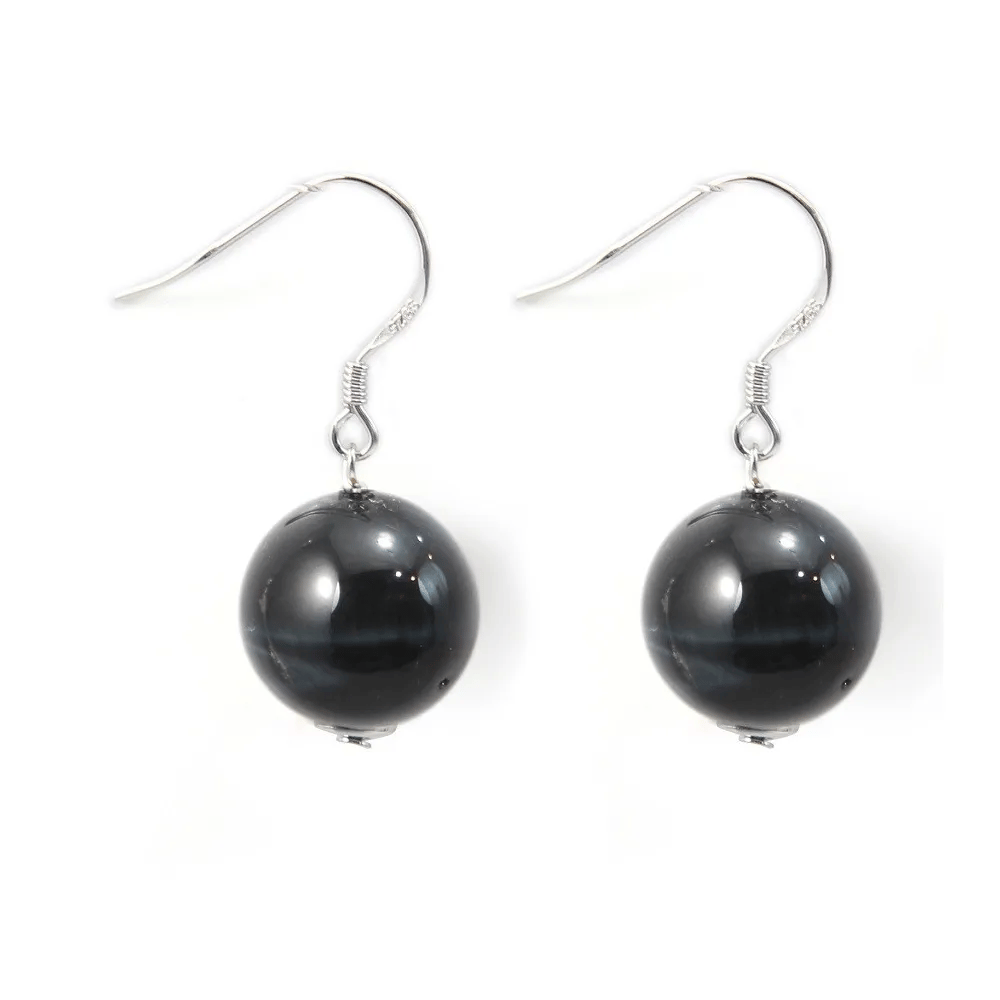 Boucle d'oreille argent 925 l'oeil de faucon 12mm x 2pcs 
