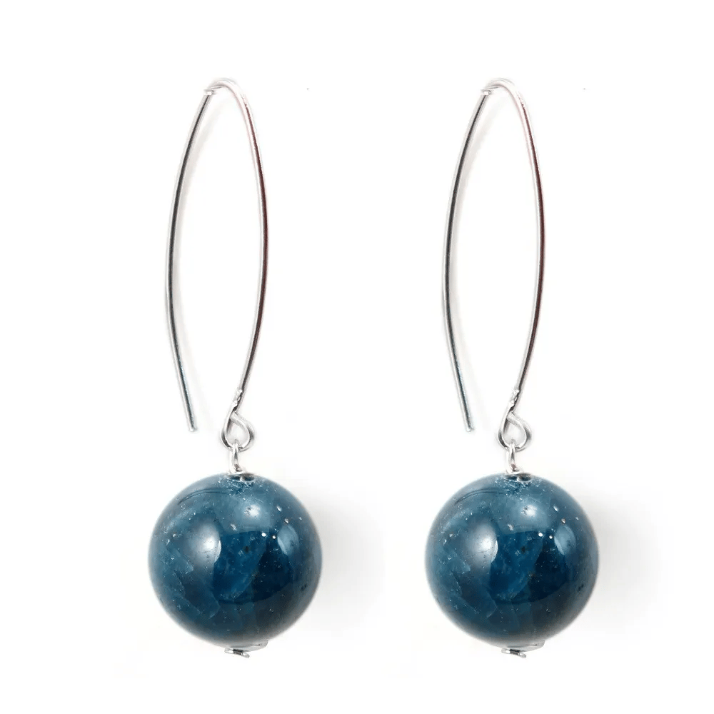 Boucle d'oreille argent 925 apatite 12mm x 2pcs 
