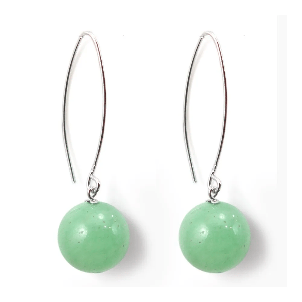 Boucles d'oreilles argent 925 aventurine 12mm x 2pcs 