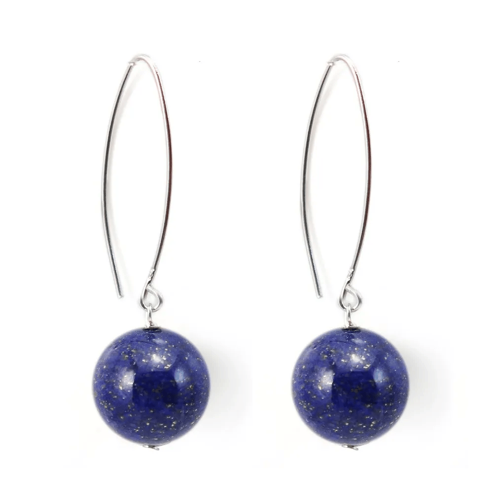 Boucle d'oreille argent 925 lapis lazuli 12mm x 2pcs 