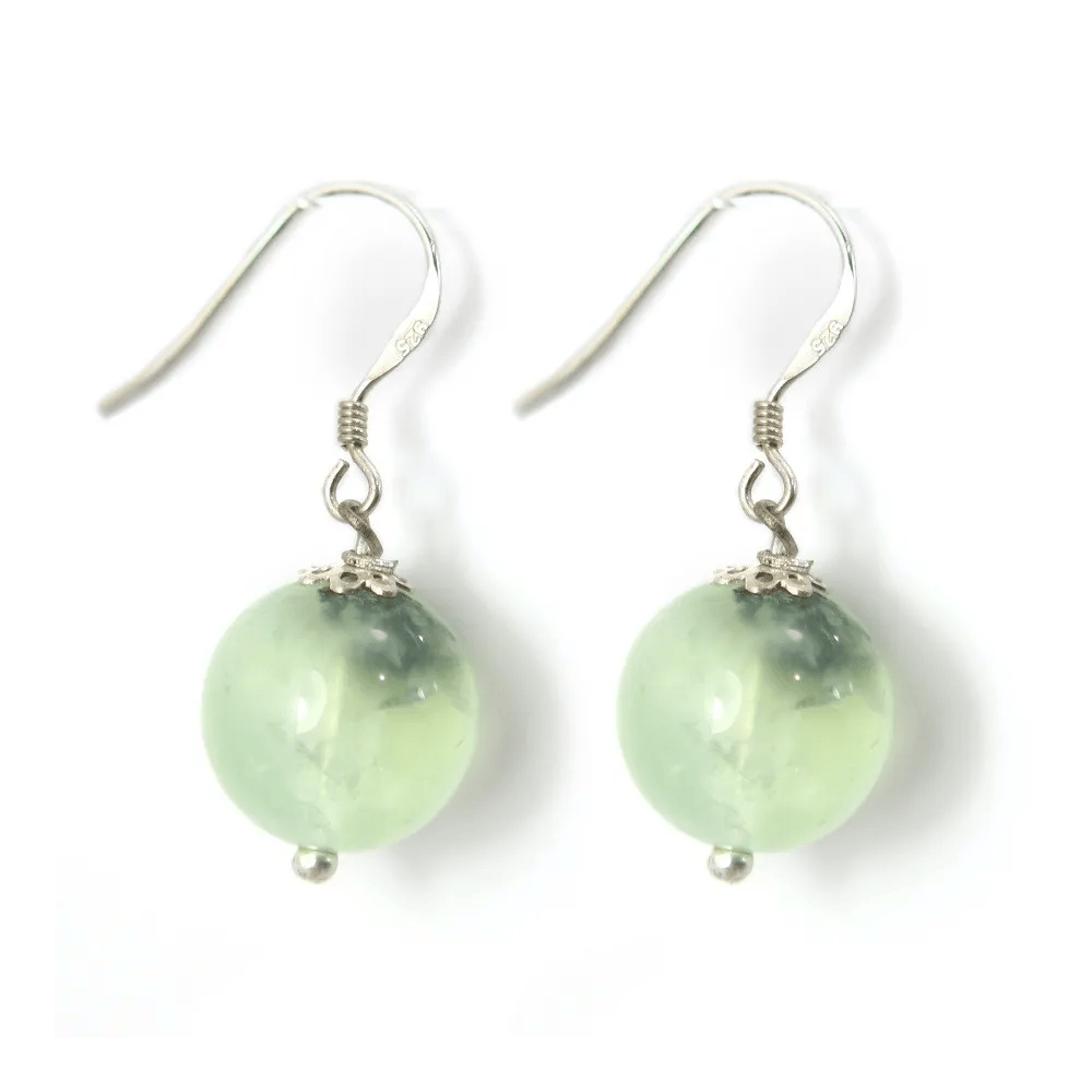 Boucles d'oreilles argent 925 prehnite 12mm x 2pcs  