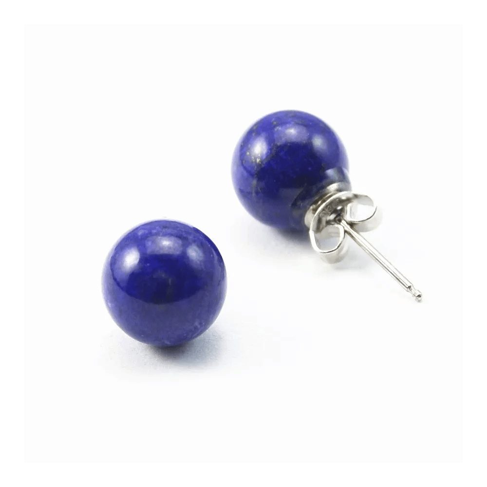 Boucle d'oreille argent 925 lapis lazuli 10mm x 2pcs  