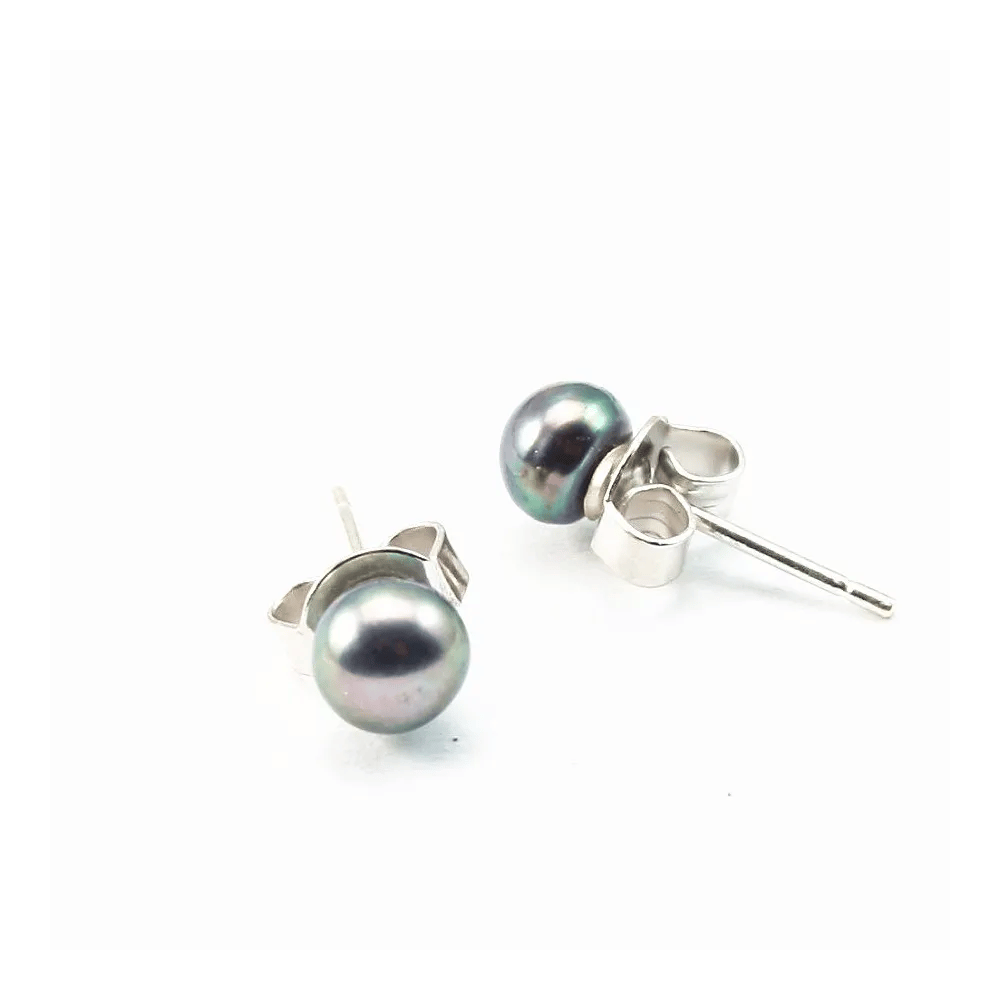 Boucle d'oreille argent 925 perle d'eau douce 4mm x 2pcs