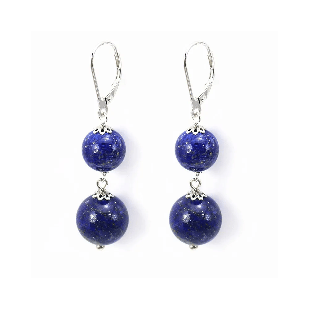 BO ARG925 Dormeuse lapis-lazuli 2 boule x 2pcs