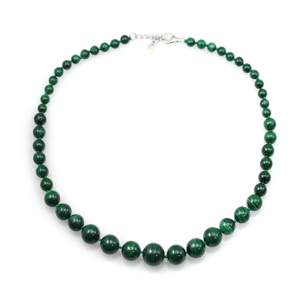 necklace round subdued malachite green